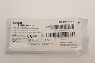 5300-20-901 ~ Stryker 4.0mm Oval Solid Carbide Bur Long (x)